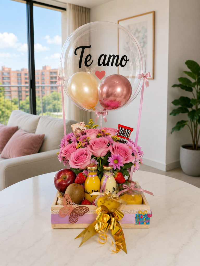 Detalle celebración especial desayunossorpressas.com tienda de regalos y flores a domicilio Bogotá