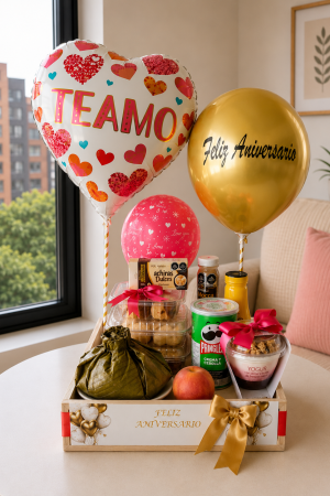 Desayuno Bello despertar. Desayunossorpresas.com tienda de regalos y arreglos florales.