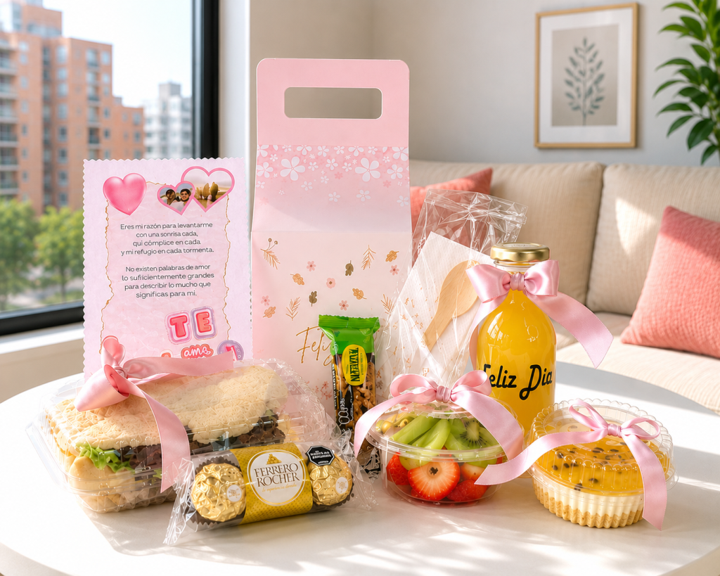 Desayuno caja de amor y dulzura. Desayunossorpresas.com