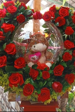 arreglo floral inmenso corazon