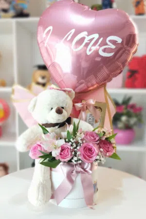 Caja Cilindro con peluche